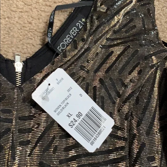 Forever 21 Gold Peplum Top - Picture 4 of 5